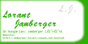 lorant jamberger business card